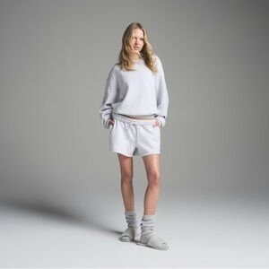 Skims Women's Crew-Neck Pullover Sweatshirt Long Sleeve Gray Size Medium